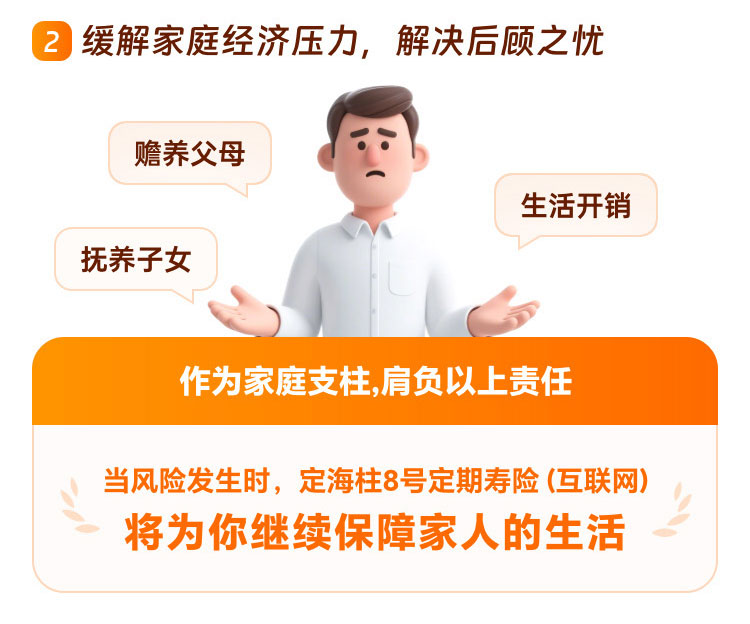 定海柱8号定期寿险将为你继续保障家人的生活
